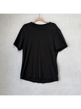 Lululemon Shirt Mens Medium Black Lightweight Crewneck Athletic Tee Top Casual